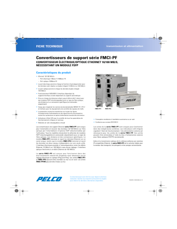 Spécification | Pelco FMCI-PF Series Media Converter Manuel utilisateur | Fixfr