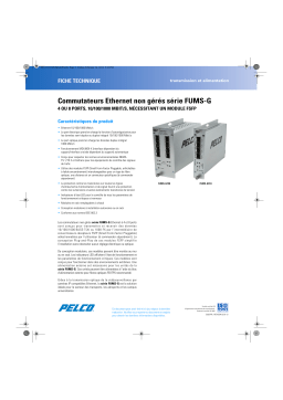 Pelco FUMS-G Series Unmanaged Ethernet Switch Manuel utilisateur