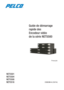 Pelco NET5500 Series Network Video Encoder Guide de démarrage rapide