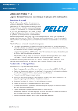 Pelco VideoXpert Plates v 1.0 Manuel utilisateur