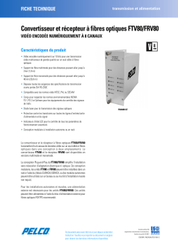 Pelco FTV80-FRV80 Fiber Transmitter and Receiver Manuel utilisateur