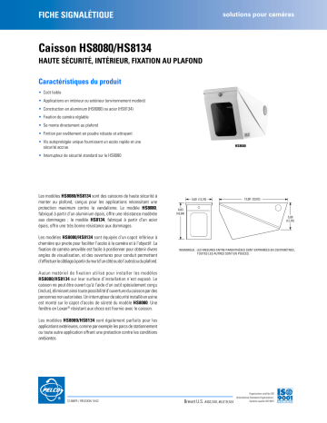 Spécification | Pelco HS8080-HS8134 Manuel utilisateur | Fixfr