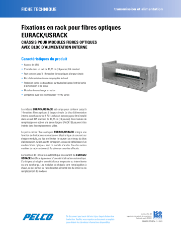 Installation manuel | Pelco EU USRACK Rack Mount Card Cage Guide d'installation | Fixfr