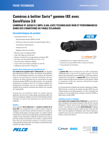 Spécification | Pelco Next Gen Sarix Enhanced Box Camera Manuel utilisateur | Fixfr