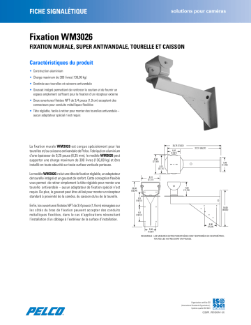 Spécification | Pelco WM3026 Mount Manuel utilisateur | Fixfr