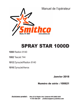 Smithco Spray Star 1000 -TeeJet System – 2018 Manuel du propriétaire