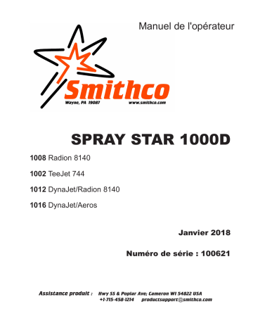 Smithco Spray Star 1000 -TeeJet System – 2018 Manuel du propriétaire | Fixfr