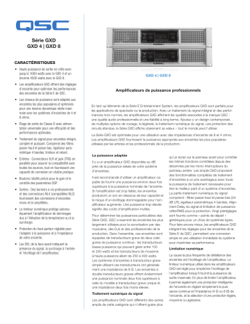 GXD4 | Spécification | QSC GXD8 Manuel utilisateur | Fixfr