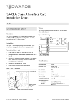 EDWARDS SA-CLA Class A Interface Card Guide d'installation