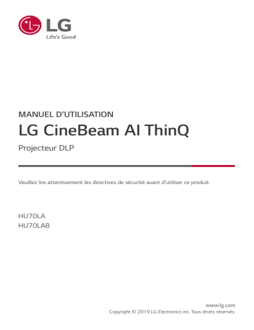 LG HU70LA Manuel du propriétaire | Fixfr