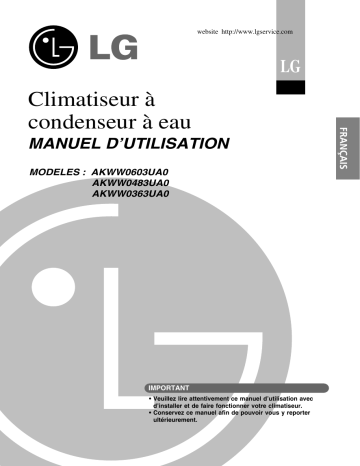 LG AKWW0603UA0 Manuel du propriétaire | Fixfr