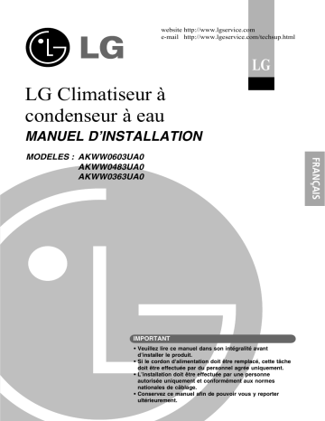 Installation manuel | LG AKWW0603UA0 Guide d'installation | Fixfr