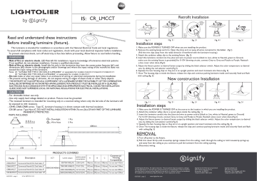 Lightolier Commercial Retrofit DualSelect Manuel utilisateur | Fixfr