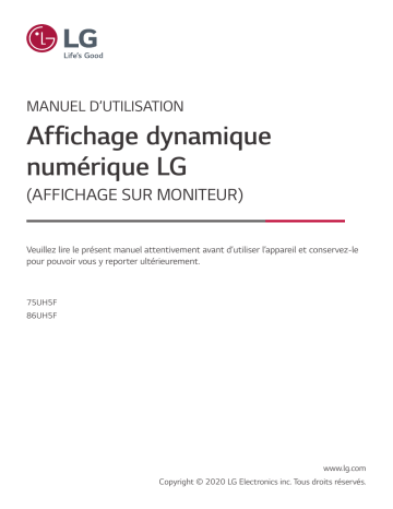 LG 75UH5F-H Manuel du propriétaire | Fixfr