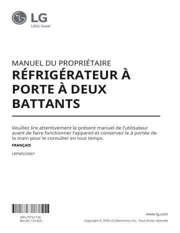 LG LRFWS2906S Manuel du propriétaire | Fixfr