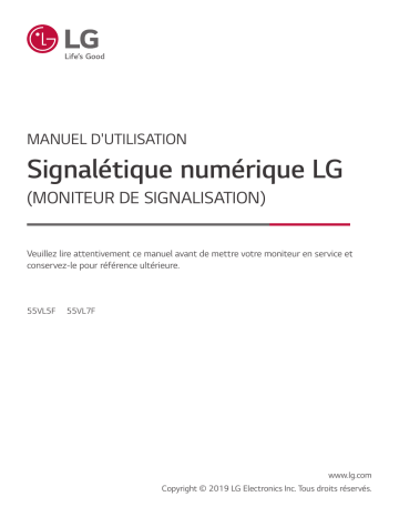 LG 55VL7F-A Manuel utilisateur | Fixfr