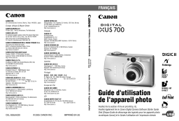 Canon Digital IXUS 700 Manuel utilisateur