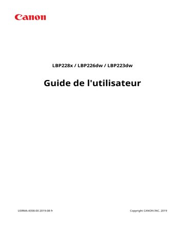 i-SENSYS LBP223dw | i-SENSYS LBP226dw | Mode d'emploi | Canon i-SENSYS LBP228x Manuel utilisateur | Fixfr