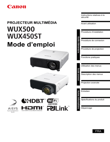 XEED WUX450ST | Canon XEED WUX500 Manuel utilisateur | Fixfr