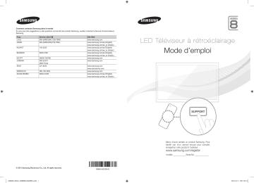 UA55ES8000R | UA60ES8000R | UA65ES8000R | Manuel utilisateur | Samsung UA46ES8000R [2012] UA46ES8000R Smart 46-Inch Full HD LED TV Guide de démarrage rapide | Fixfr