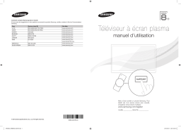 Samsung PS64E8000GR 64" Plasma TV E8000 Series 8 Guide de démarrage rapide