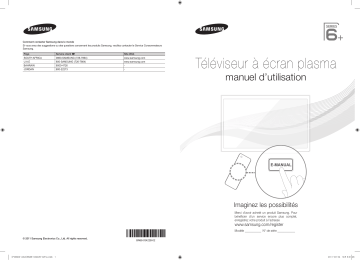 PS51D6900DR | PS59D6900DN | Manuel utilisateur | Samsung PS59D6900DR Plasma 6900_x000D_ Series Smart TV Guide de démarrage rapide | Fixfr