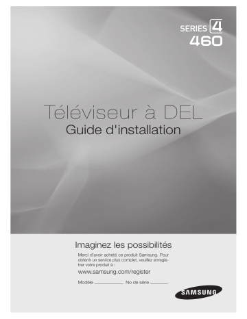 HG32NB460GF | Samsung HG39NB460HF Téléviseur d'établissement de séjour DEL de série 460 et de 39 po Guide d'installation | Fixfr