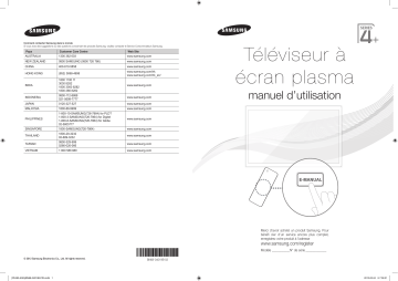 PS43E490B1R | Manuel utilisateur | Samsung PS51E490B1R Televisor plasma HD 3D série 4 PS51E490B1R Guide de démarrage rapide | Fixfr