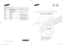 Samsung PS51F4500AR 51" HD Flat TV F4500 Series 4 Guide de démarrage rapide