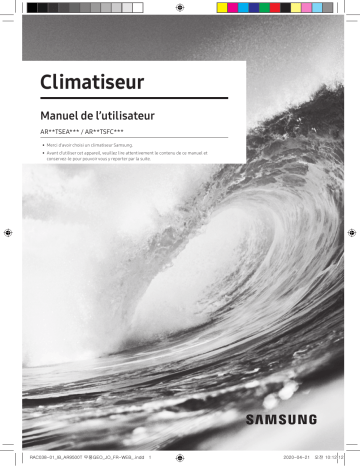 AR12TSEAFWK/JO | AR18TSEAFWK/JO | Samsung AR24TSEAFWK/JO AR24TSEAFWK/JO windfree, Wall-mount AC with Digital Inverter, 24,000 BTU Manuel utilisateur | Fixfr