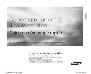 Manuel utilisateur | Samsung SC-HMX20C Guide de démarrage rapide | Fixfr