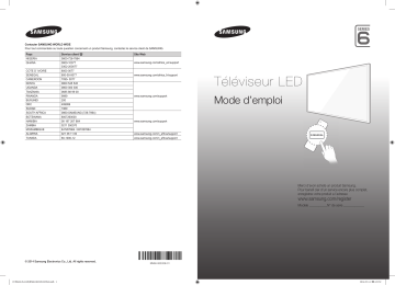 UA48H6200AK | UA55H6200AK | Manuel utilisateur | Samsung UA40H6200AK 40