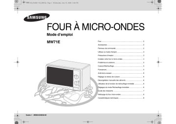 Samsung MW71E Manuel utilisateur | Fixfr