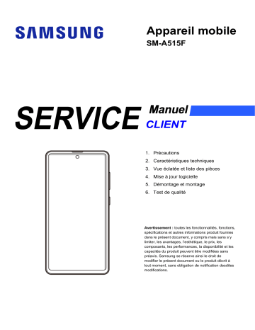 Mode d'emploi | Samsung SM-A515F/DSN Galaxy A51 Manuel utilisateur | Fixfr