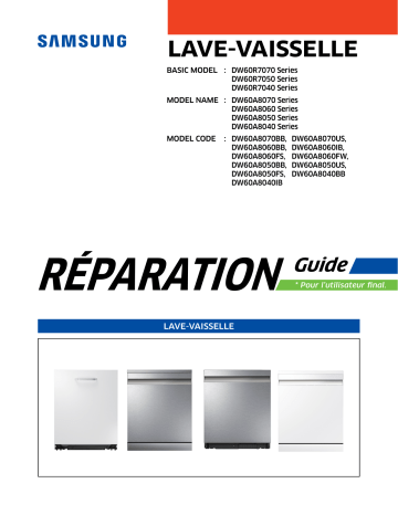 DW60A8060BB | DW60A8050FS | DW60A8060FW | DW60A8060FS | Mode d'emploi | Samsung DW60A8060IB Manuel utilisateur | Fixfr