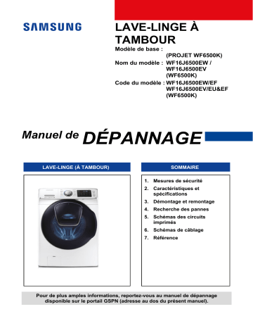 WF16J6500EV | Mode d'emploi | Samsung WF16J6500EW Lave-linge maxi-capacité AddWash 16kg - WF16J6500EW Manuel utilisateur | Fixfr