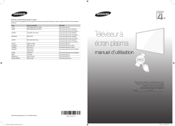 Samsung PS43F4900AR 43" HD Flat TV F4900 Series 4 Guide de démarrage rapide