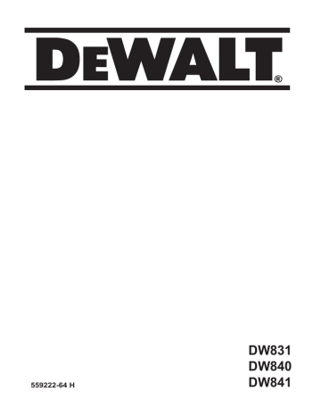 DW841 | DeWalt DW840 Angle grinder Manuel utilisateur | Fixfr