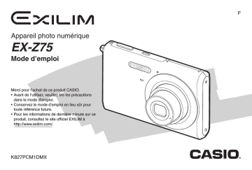 Casio EX-Z75 Digital Camera Manuel utilisateur | Fixfr