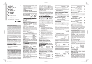 fx-300MS | fx-85MS | fx-82MS | FX-82SX PLUS | fx-350MS | Manual | Casio fx-220PLUS Calculator Manuel utilisateur | Fixfr