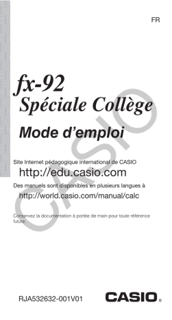 Casio fx-92 Spéciale Collège Calculator Mode d'emploi | Fixfr