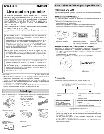 Casio CW-L300 Digital Stationery Manuel utilisateur | Fixfr