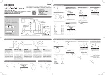 Mode d'emploi | Casio LK-S450 Electronic Musical Instrument Manuel utilisateur | Fixfr