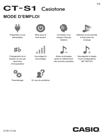 Casio CT-S1 Electronic Musical Instrument Manuel utilisateur | Fixfr