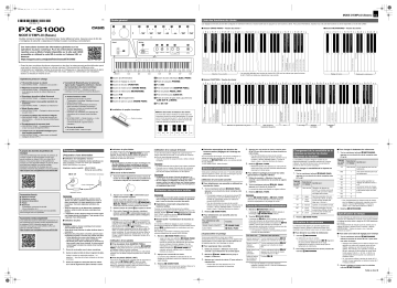 Casio PX-S1000 Electronic Musical Instrument Manuel utilisateur | Fixfr