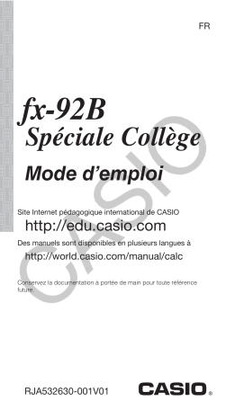Casio fx-92B Spéciale Collège Calculator Mode d'emploi | Fixfr
