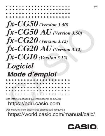 fx-CG50 | Casio fx-CG10, fx-CG20 Calculator Manuel utilisateur | Fixfr