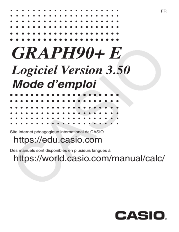 Casio GRAPH90+ E Calculator Manuel utilisateur | Fixfr