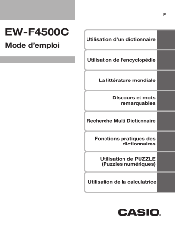 Casio EW-F4500C Electronic Dictionary Manuel utilisateur | Fixfr