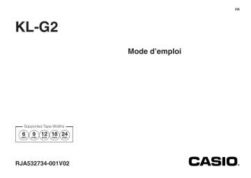 Casio KL-G2 Digital Stationery Manuel utilisateur | Fixfr